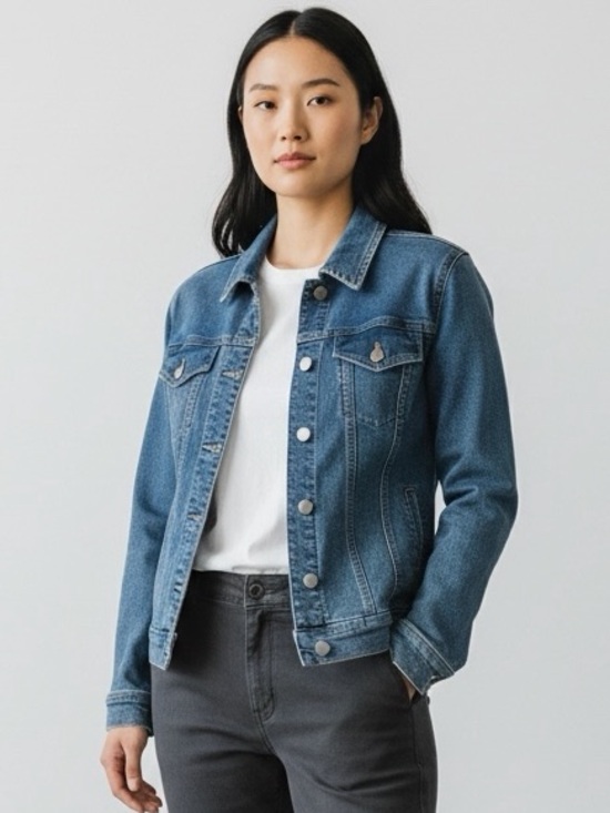 Market & Spruce Jackets & Blazers - Market & Spruce Camila Boyfriend Blue Denim Trucker Jacket - Size XL